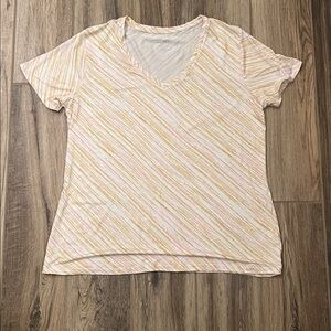 Apt. 9 Women's Diagonal Striped V-Neck Tee
